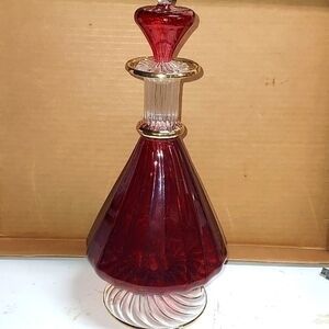 Preowned Cranberry Glass Decanter